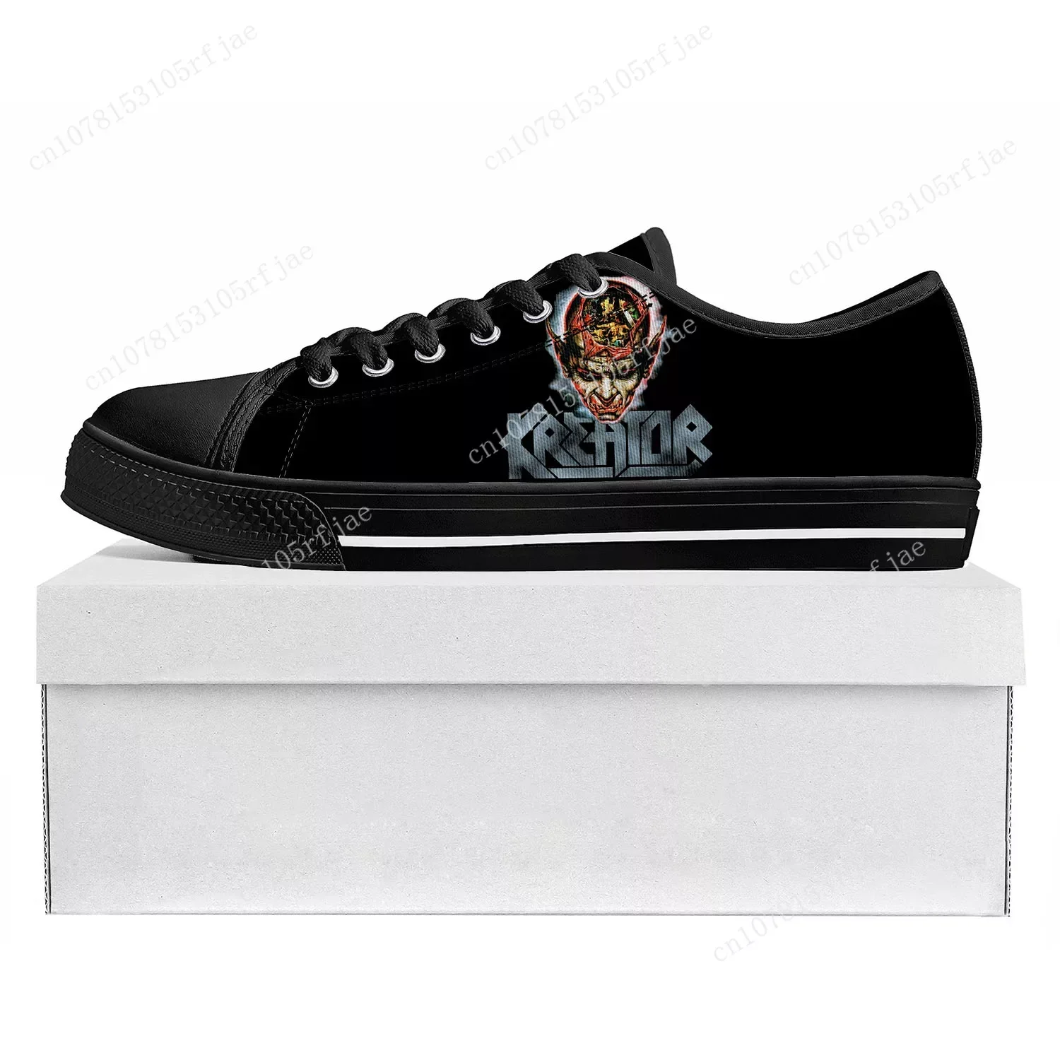 Kreator Band Low Top High Quality Sneakers Mens Womens Teenager Gods of Violence Sneaker Couple Shoes Custom Made Shoe Black