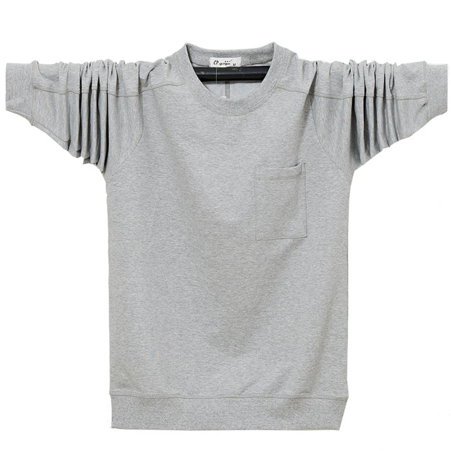 

Long Sleeve T-shirt Men Spring Autumn T Shirts Cotton Fashion Casual Long Sleeve Tees Tops Male Big Size 6XL