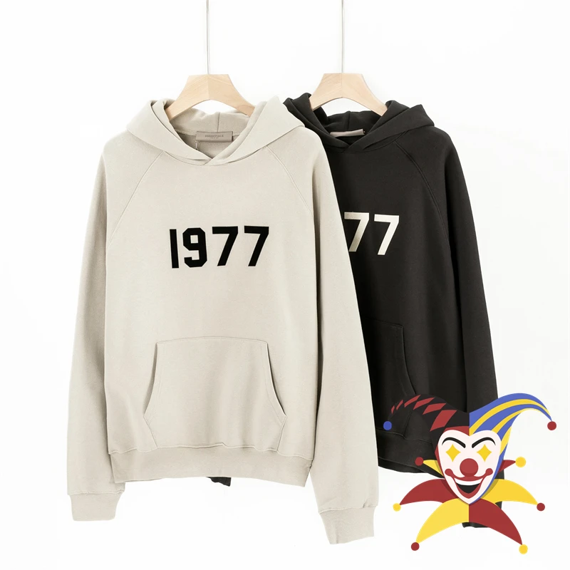 

2023fw Essentials Hoodie Men Women 1:1 Best Quality 1977 Series Flocked Logo Oversize Pullovers Hooded