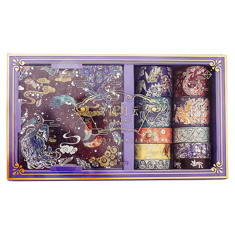 And Paper Tape Stickers Suit Hand-painted Retro National Tide Crane Palace Material Palace Scrapbooking Decoration