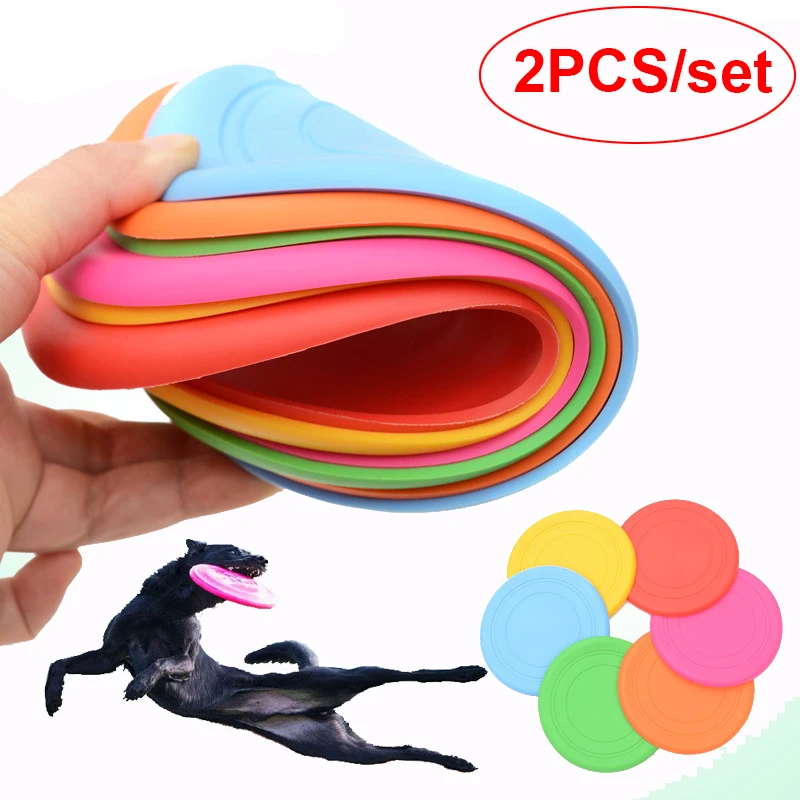 2pcs/set Pet Flying Disc Dog Interactive Chew Toys Puppy Training Discs