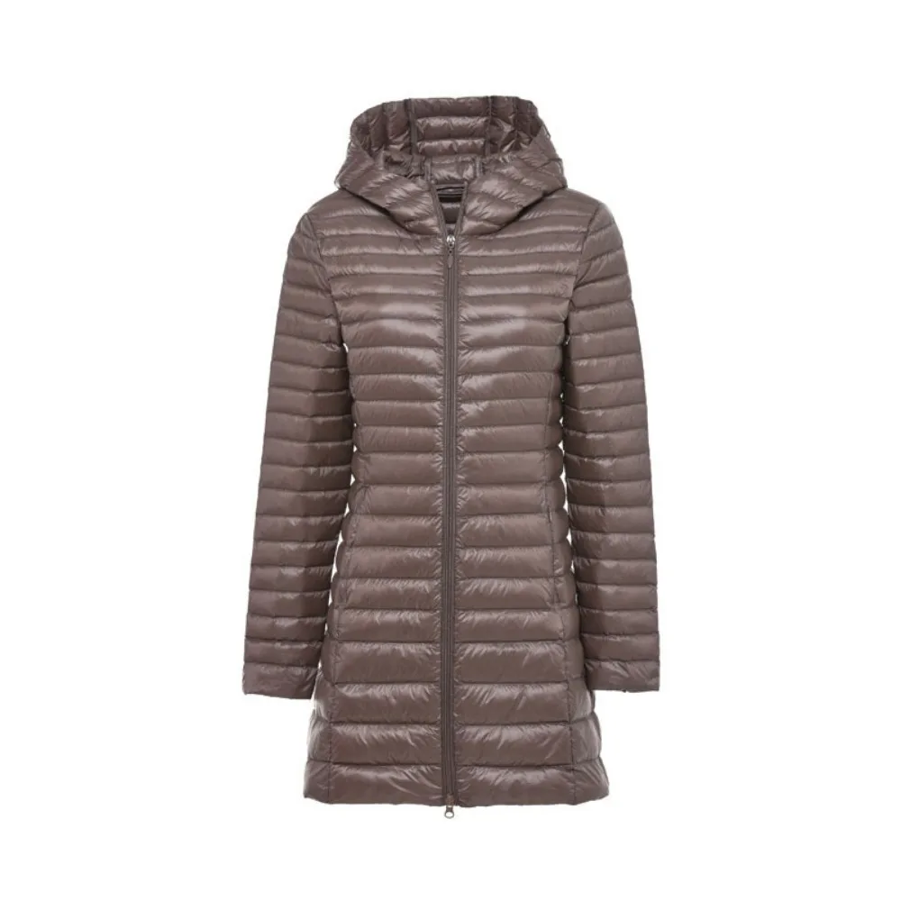Women's Autumn Winter Long Down Jacket 2023 Ultralight Hooded Puffer Jackets Windproof Warm Parkas White Duck Long Down Coats