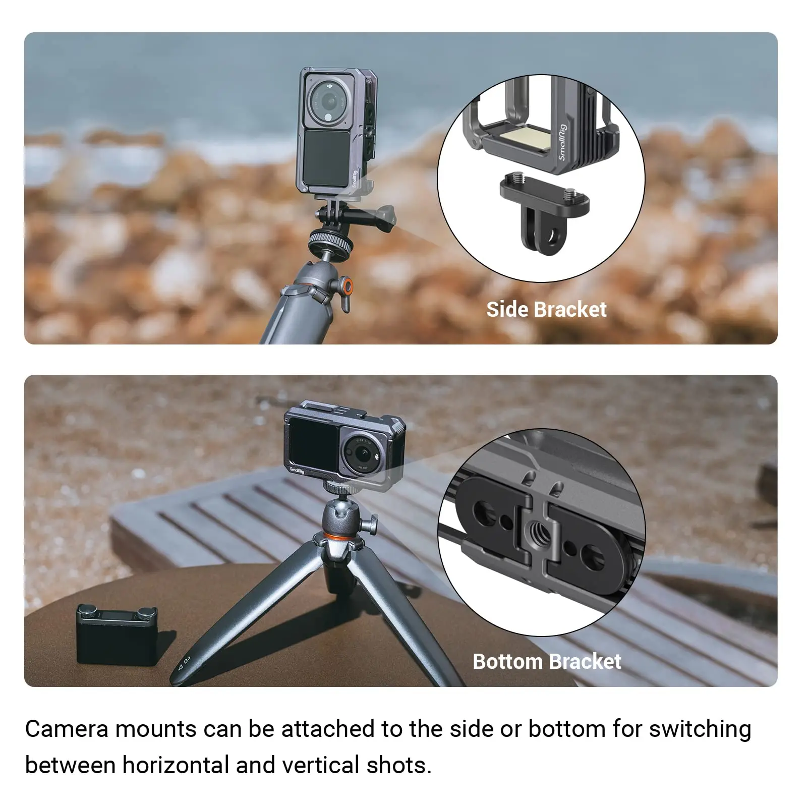 Smallrig Magnetic Action Câmera Cage Liberação Rápida Lock Mount Microfone de Luz Led Câmera Esportiva Dji Action 2 - Image 2