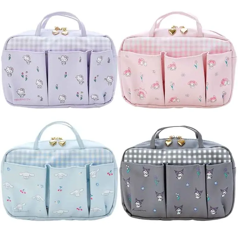 

Sanrioed Anime My Melody Kuromi Cinnamoroll Kt Cat Cartoon Multi Function Sundries Storage Bag Large Capacity Portable Handbag