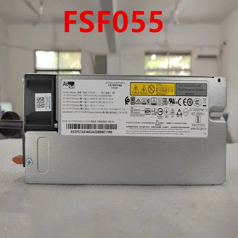 

Оригинальный новый блок питания для LENOVO SR590 SR580 SR570 750 Вт 01PF515 FSF055 02JJ256 02YF623 01GV266 01PE523