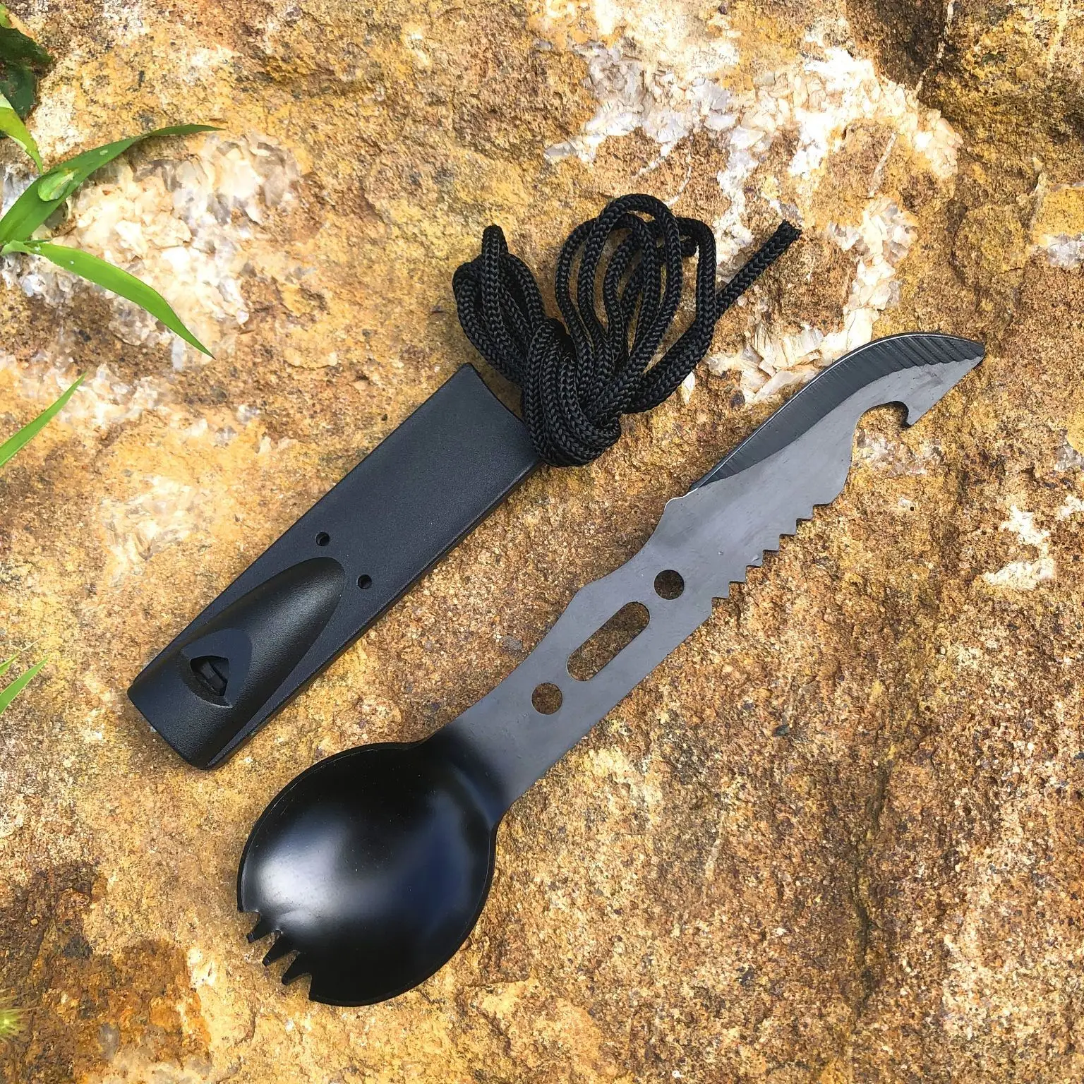 7In1MultiToolsSporkOutdoorSurvivalWhistleHikingTacticalEmergencyCampingEDCGadgets