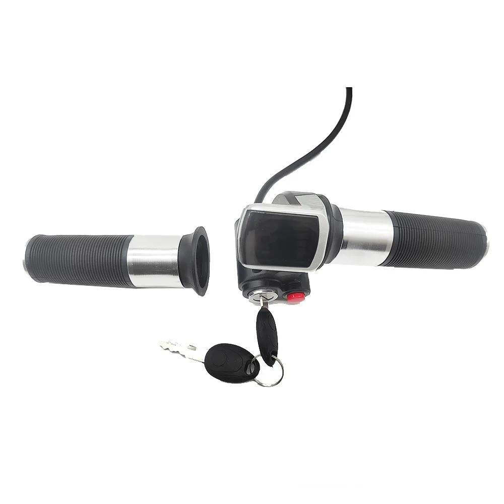 36V 48V 전기 자전거/스쿠터/오토바이/ebike 속도 가스 핸들/스로틀/가속기 트위스트 그립 실버 컬러 크루즈 기능