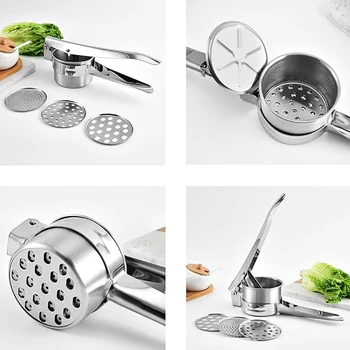 เครื่องคั้นน้ำผลไม้ทำจากสแตนเลสเครื่องคั้นมะนาวเครื่องแกะกระเทียมมันฝรั่งบดผักอุปกรณ์ครัวในบ้าน 2