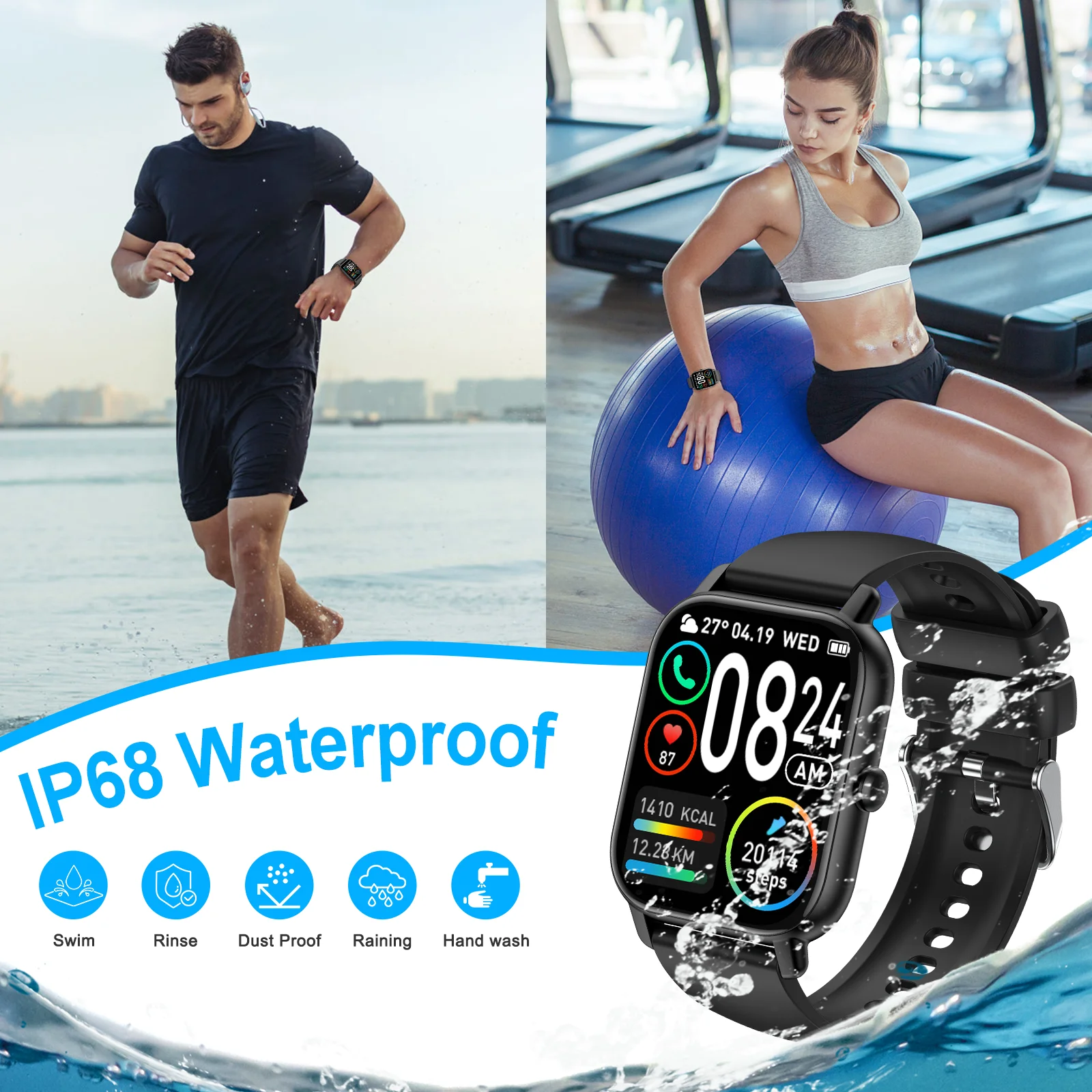 EIGIIS Smart Watch For Men Women P66D TFT Health