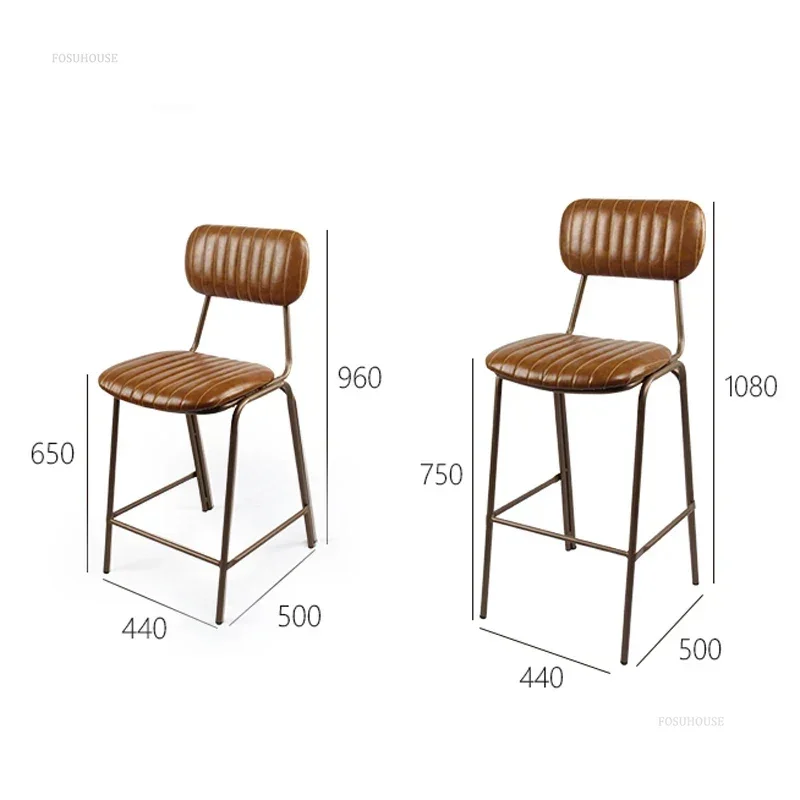 Simple Iron Bar Chairs Loft Industrial Style Metal The Bar Stools Nordic Designer Retro American High Feet Chair for Kitchen