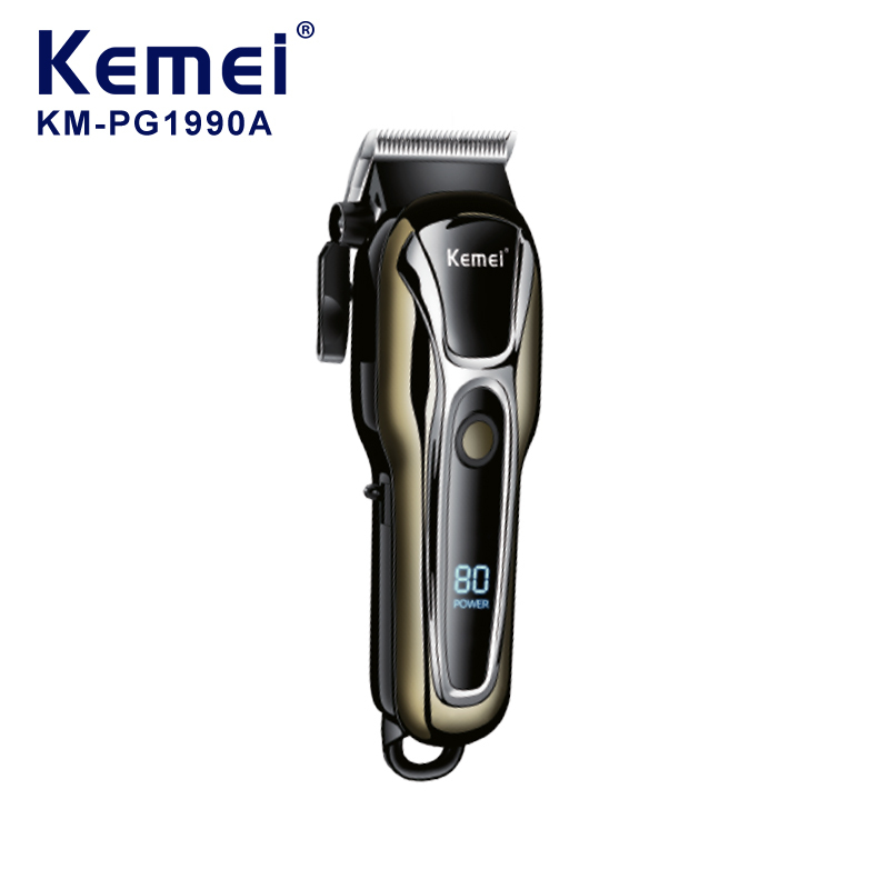 KEMEI KM-PG1990A Barber Professional Hair Clipper Lcd Power Display Trimmer Powerful Cordless Hair Clipper Trimmer