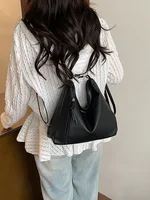 Trendy Summer 2025 Women's Large Capaci oulder Bag Commuter Tote Bag Student Class Bag PU Soft Surface Zipper Closure Bri...