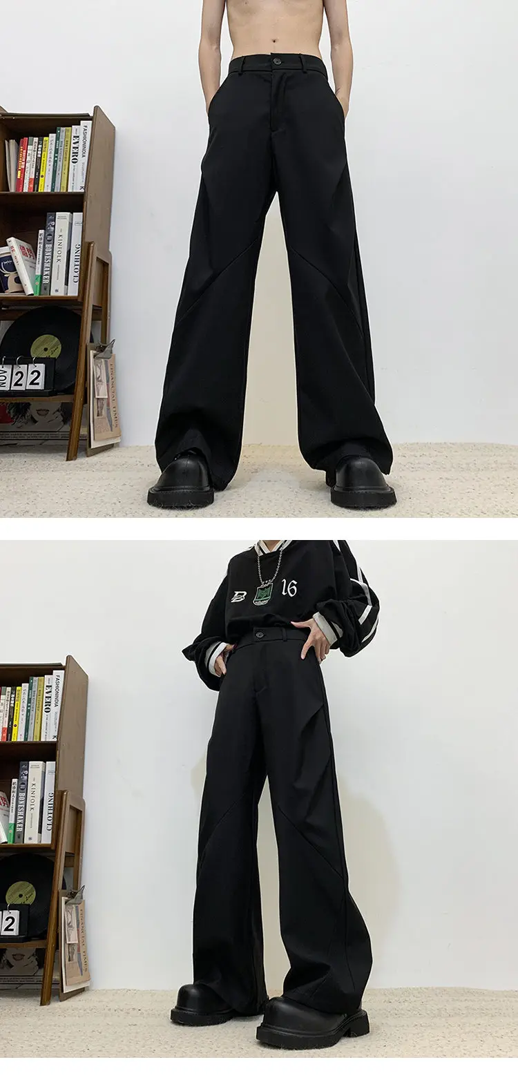 Description Picture 4 of itemLUZHEN Fashion Elegant Loose Straight Casual Pants Men's 2024 New Solid Color Original Male Pleat Trousers Free Shipping LZ2259