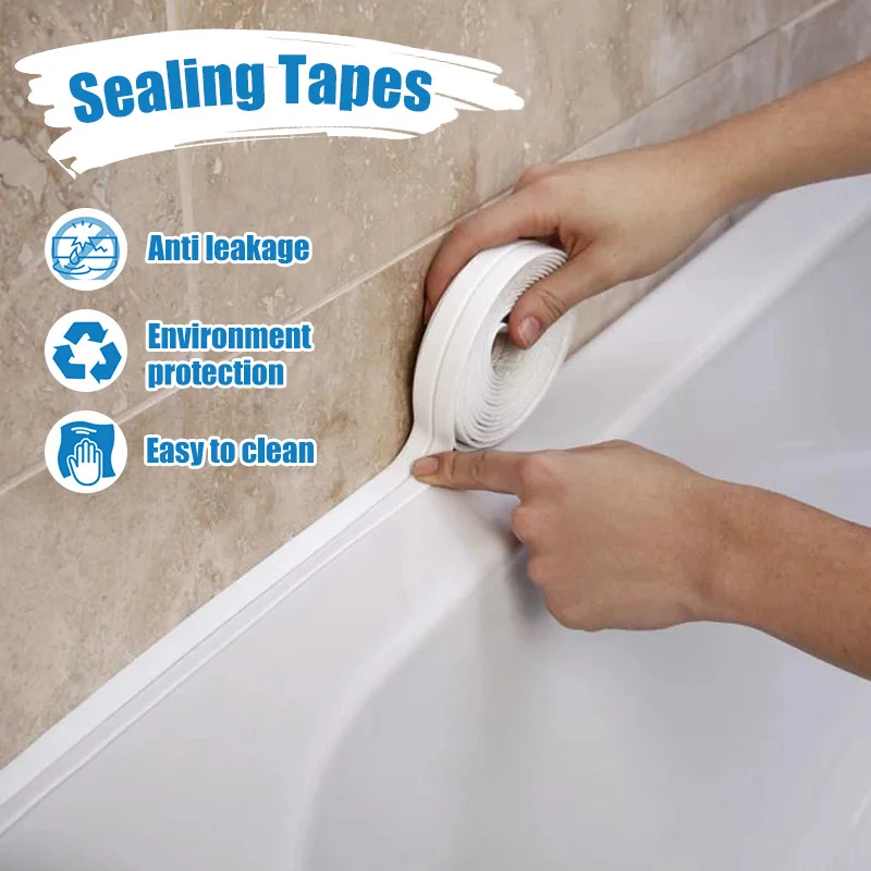 

Sealing strip tape bathroom bathroom toilet caulking tape PVC self-adhesive waterproof anti-mildew tape kitchen sink corner
