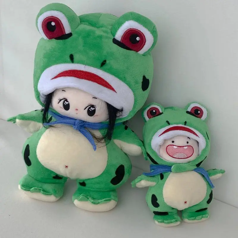 Frog Suit 10cm 15cm 20cm Cotton Doll Green Frog Clothes Cute Dress Up Outfit Cosplay Accessories Anime Doll Decor Toy Xmas Gifts