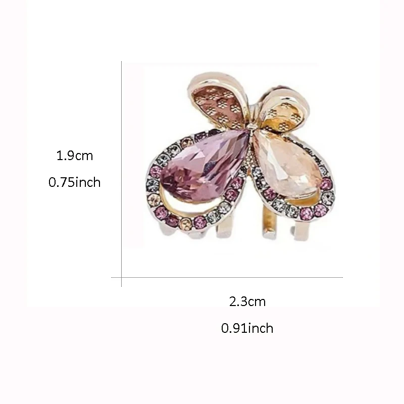 Exquisite Lila Kristall Schmetterling Kleine Haar Klaue Stirn Pony Haar Rutschen Mini Seite Clip frauen Koreanische Haar Zubehör – Detail 5