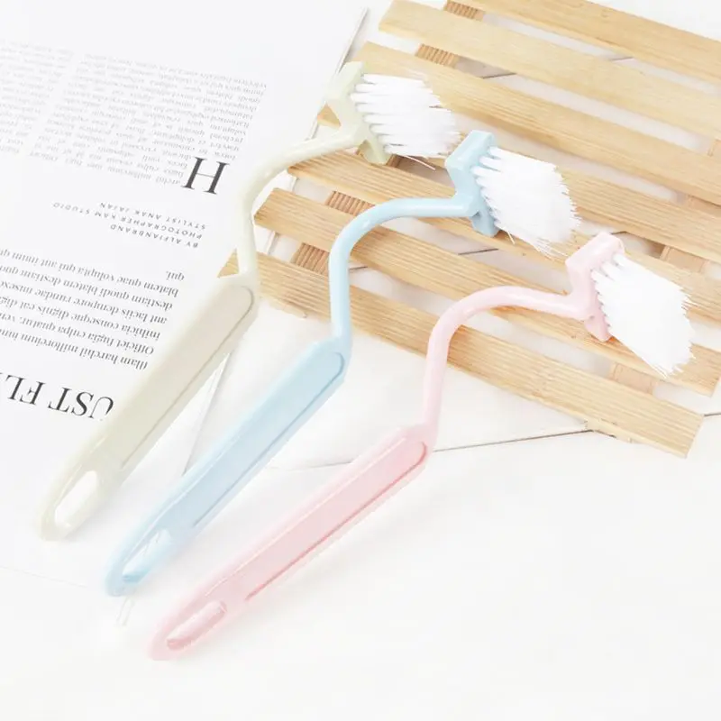 Toilet Rim Edge Brush Bow Curved Flush Passage Brush Bathroom Cleaning Supplies