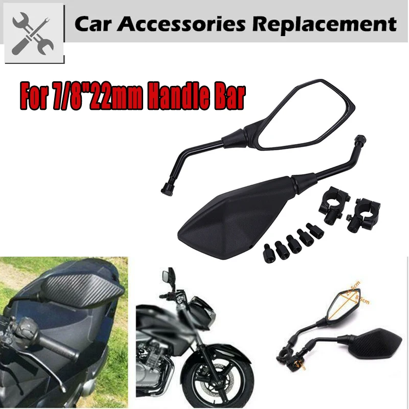 Motorcycle mirror 8"22mm Handle Bar End Motorcycle Rearview Side Mirrors