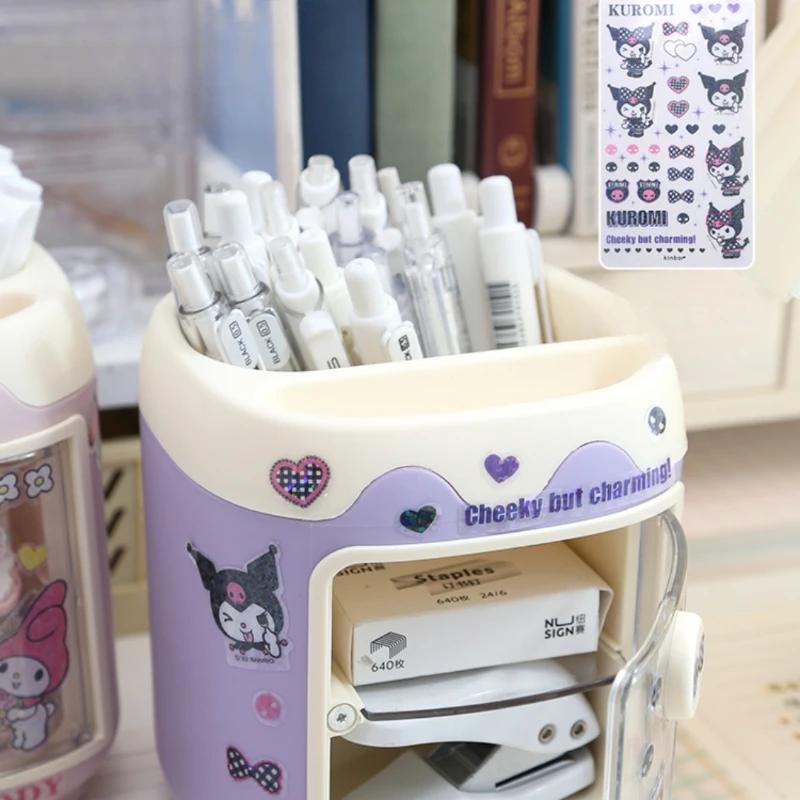 Pen holder Kawaii Sanrio Kuromi DIY desk organizer cartoon desktop storage