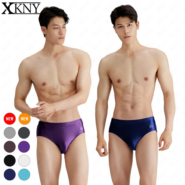 XCKNY satin glossy men underpants oily shiny solid color shiny breathable  sports briefs Silk High elasticity briefs - AliExpress