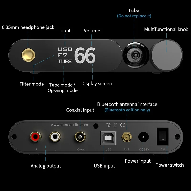 AUNE FLAMINGO Lossless Digital Audio Decoder MUSIC Headphone Amplifier Ear Amp HIFI DSD Bluetooth DAC Fever Tube Bile Machine