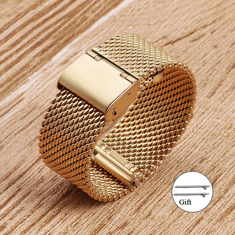 Sleek Milanese Mesh Stainless Steel Watch Band Bracelet - Multiple Sizes Available