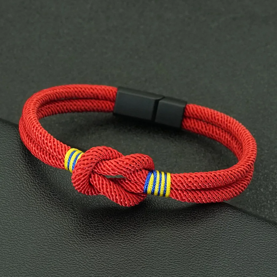 Neues stilvolles Armband mit ewigem Knoten für Herren, ausgewählter hochwertiger Faden, 6 Farben erhältlich, sportliches, schweißabsorbierendes Armband für Herren – Detail 7