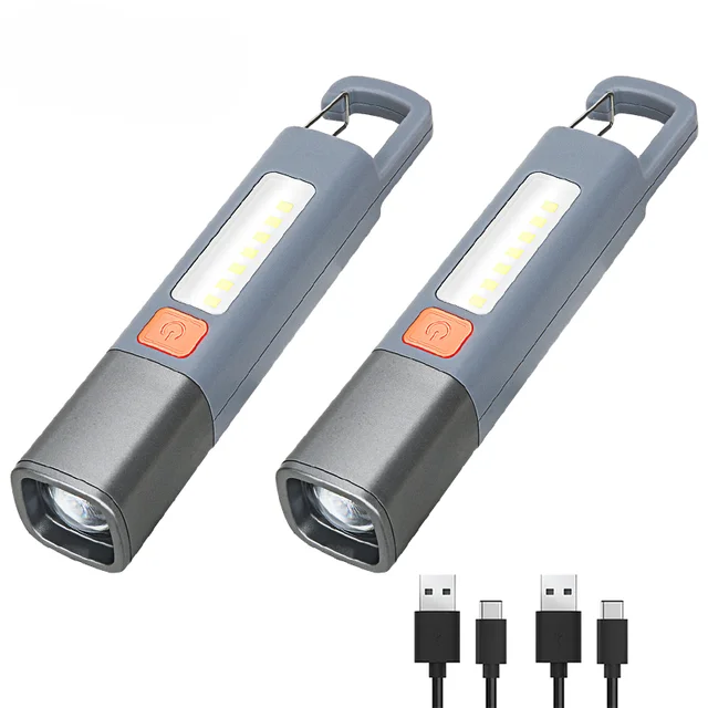 Xiaomi Super Bright LED Flashlight Torch Light With Hook Camping Light USB Rechargeable Zoomable Outdoor Waterproof Flashlight 1