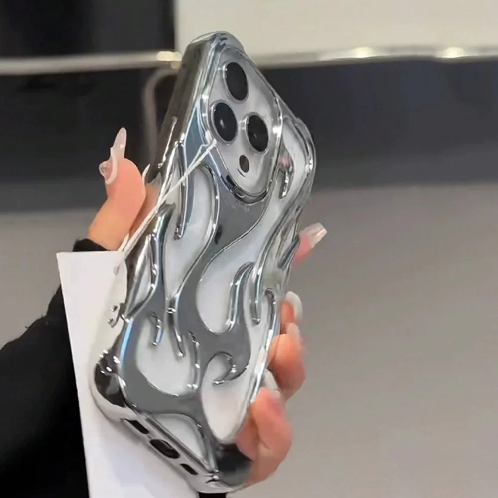 Fashion Hollowed Fire Flame Phone Case - Full Lens Protection Shockproof Armor Cover