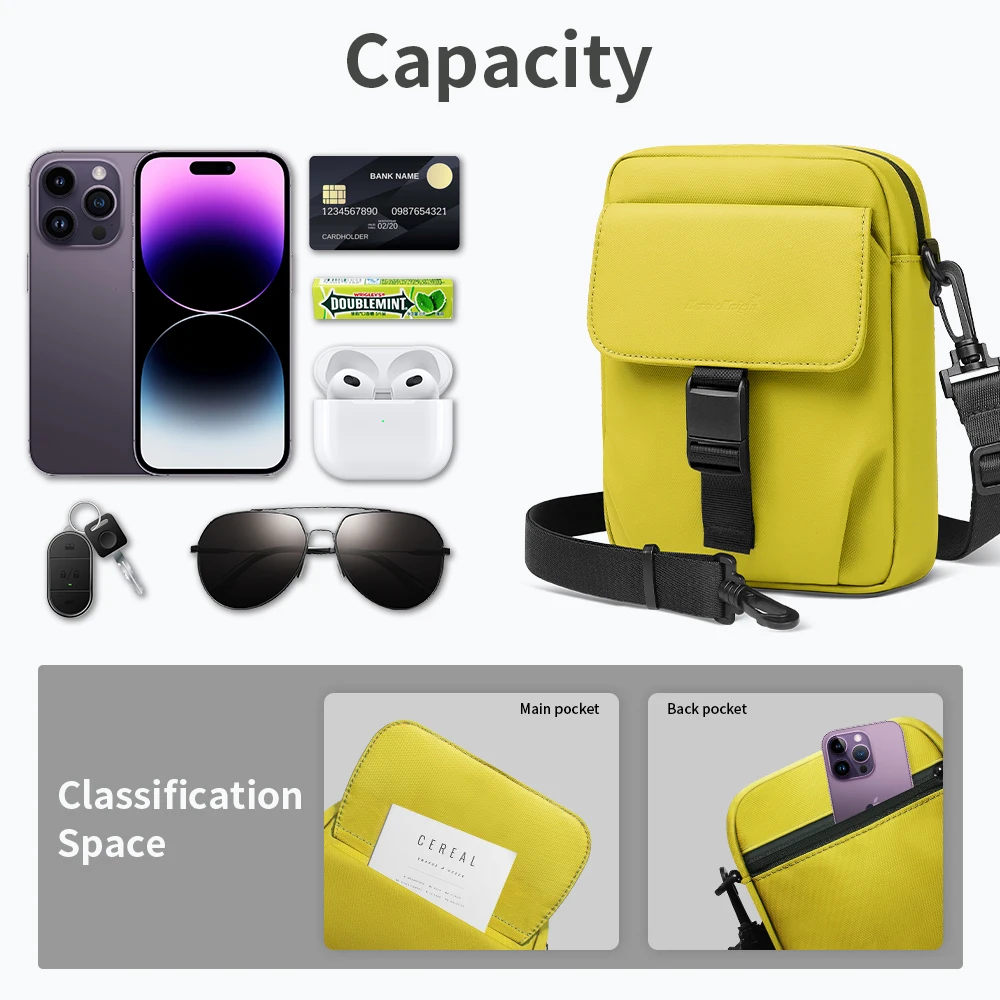 HcanKcan Fashion Women's crossbody Bag Casual Waterproof Luxury Shoulder Bags Anti-theft Sling Messenger High Quality Male Pack