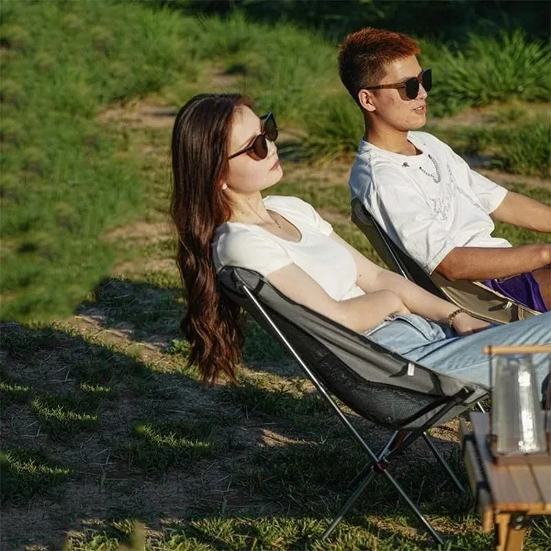 Full-Aluminum Frame Folding Camping Chair Compact And Portable With Carry Bag Outdoor Hiking Fishing Backpacking Folding Chair