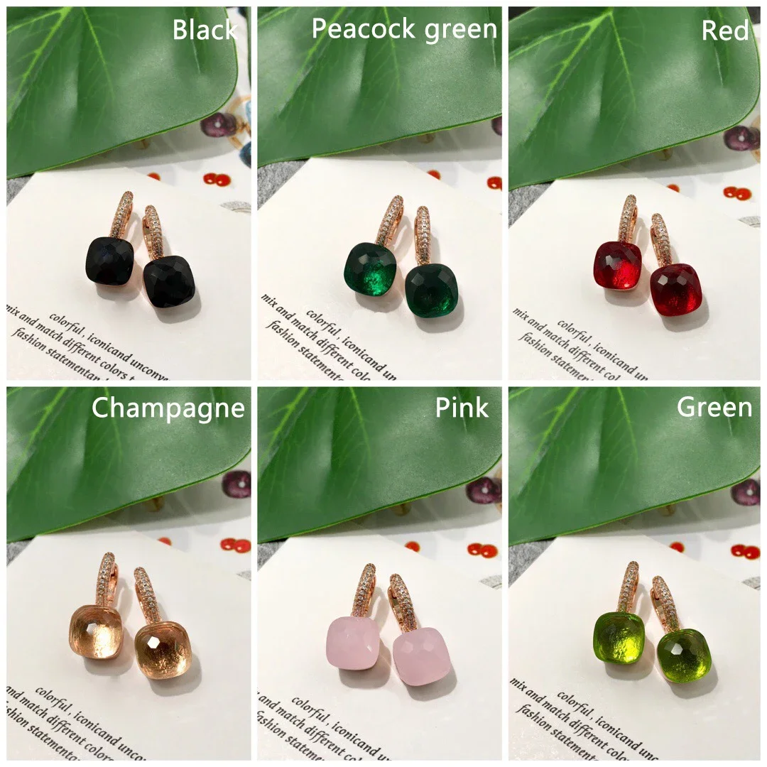 Custom 21 Color Crystal Candy Style Drop Earrings Image 6