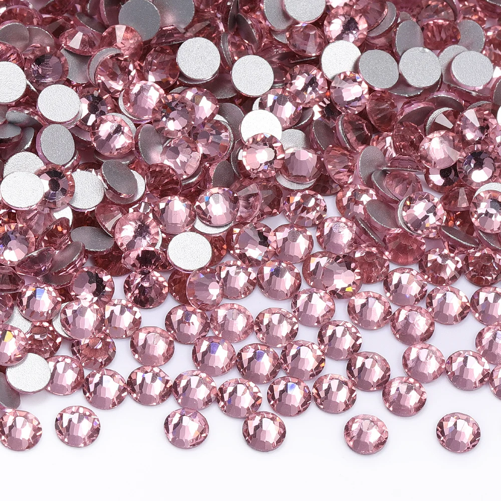 High-Quality Silver Glitter Glass Crystal Rhinestones for Nail Art and Wedding Dress Decoration