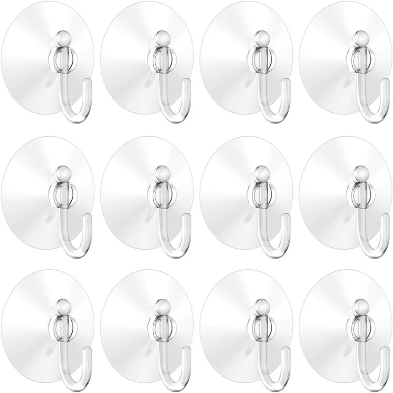 Suction Cup Hooks 10PCS Strong Suction Cup Holder with Plastic Hooks For Glass Window Home Kitchen Bathroom Wall Hook Hanger