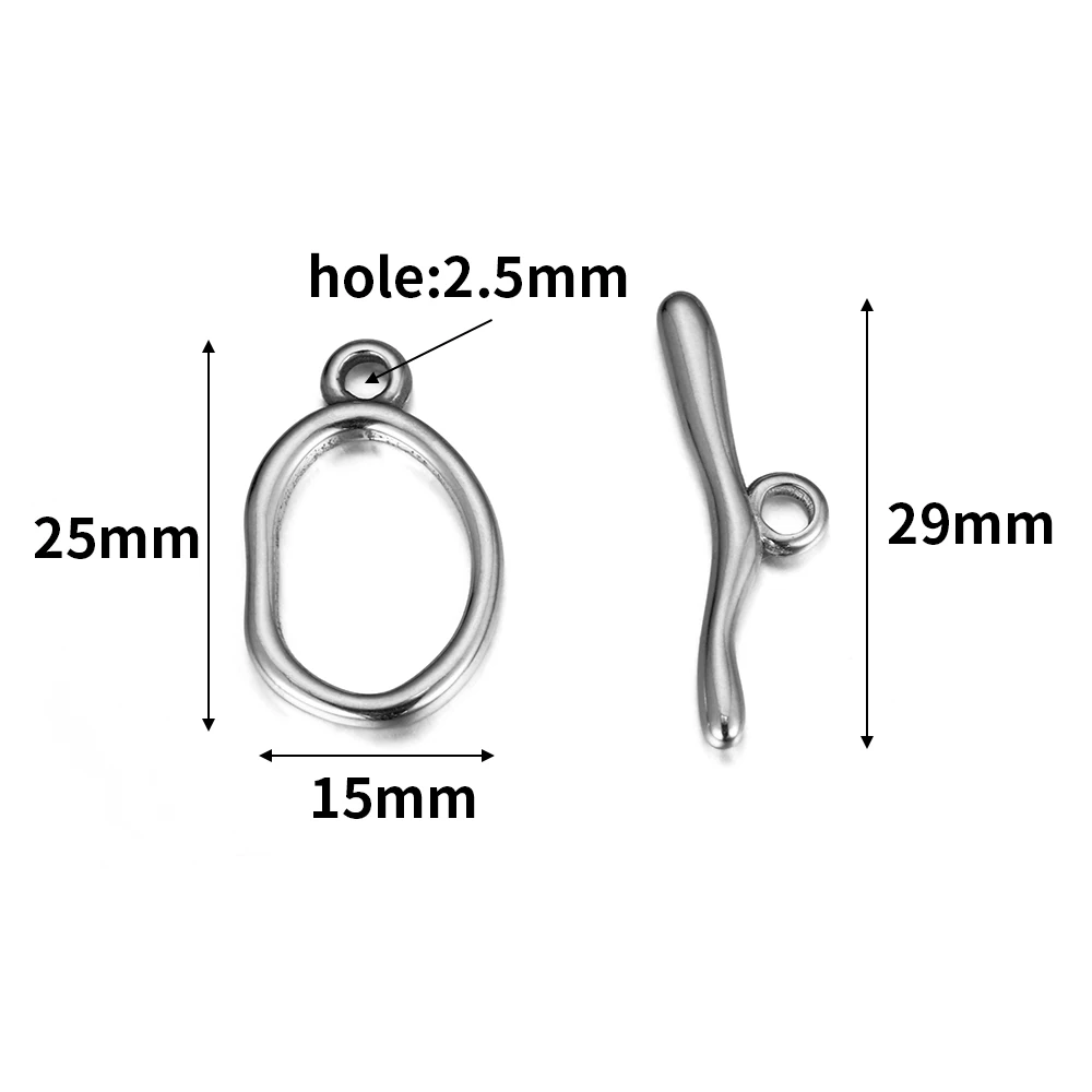 4 Sets goldfarbene OT-Verschlüsse aus Edelstahl, unregelmäßig gebogene Knebelverschluss-Anschlüsse für DIY-Armband-Schmuckherstellung – Detail 3