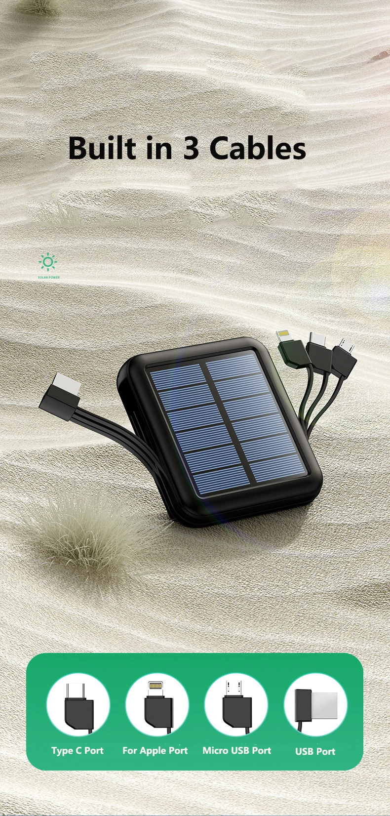 Portable Solar Power Bank With Fast Charging And Camping Light_voghion.com