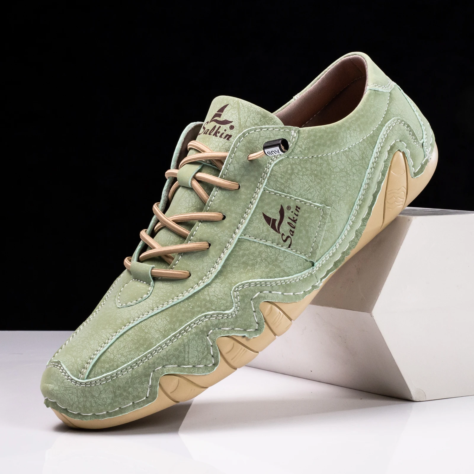 

Мужские кожаные кроссовки, Нескользящие, низкие, Повседневная модная уличная удобная обувь для прогулок, размеры 38-48, на весну