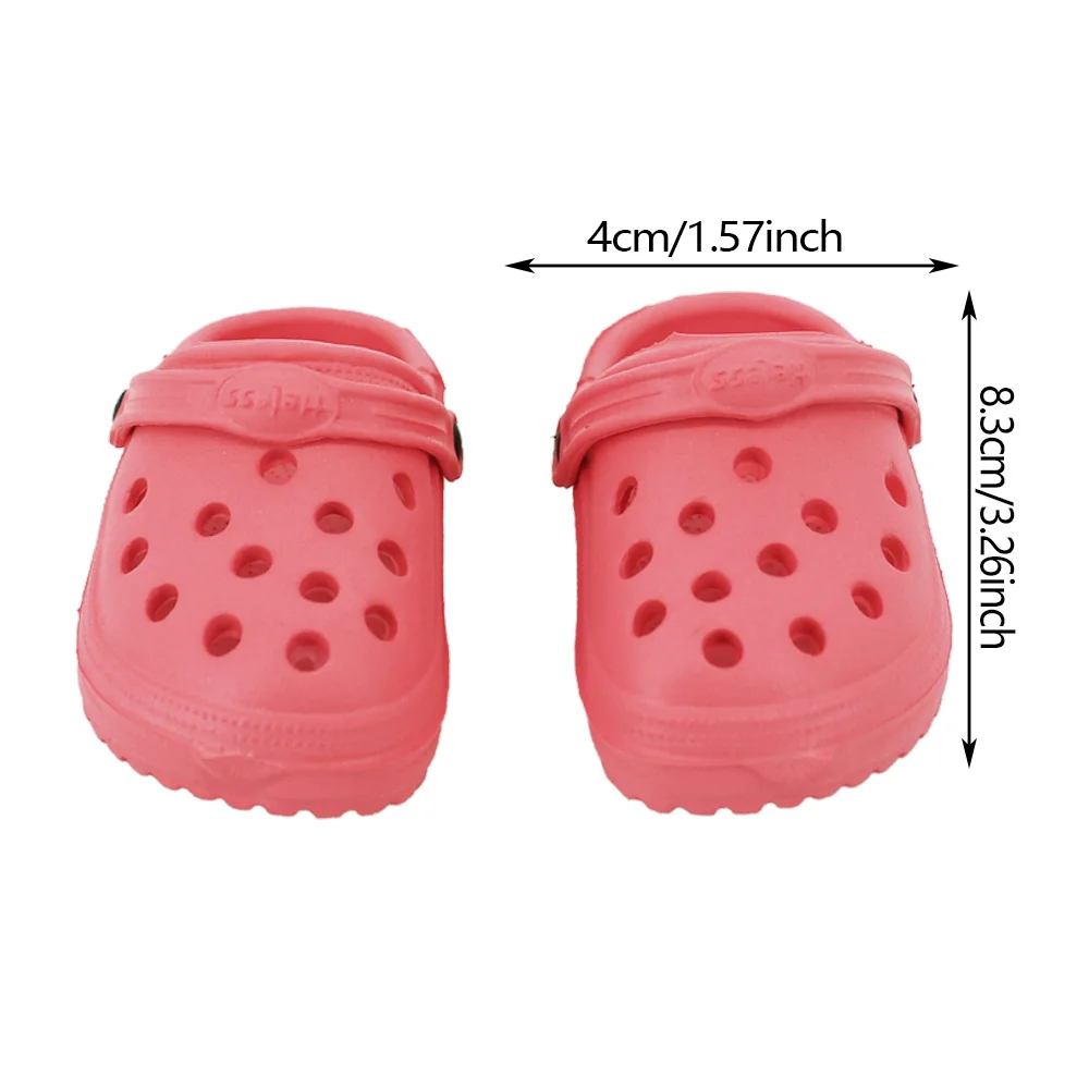Doll Shoes Summer Cave Shoes for 43cm Reborn Baby&18inch Girl American Doll Clothes Accessories,Our Generation Slippers Sandals 6
