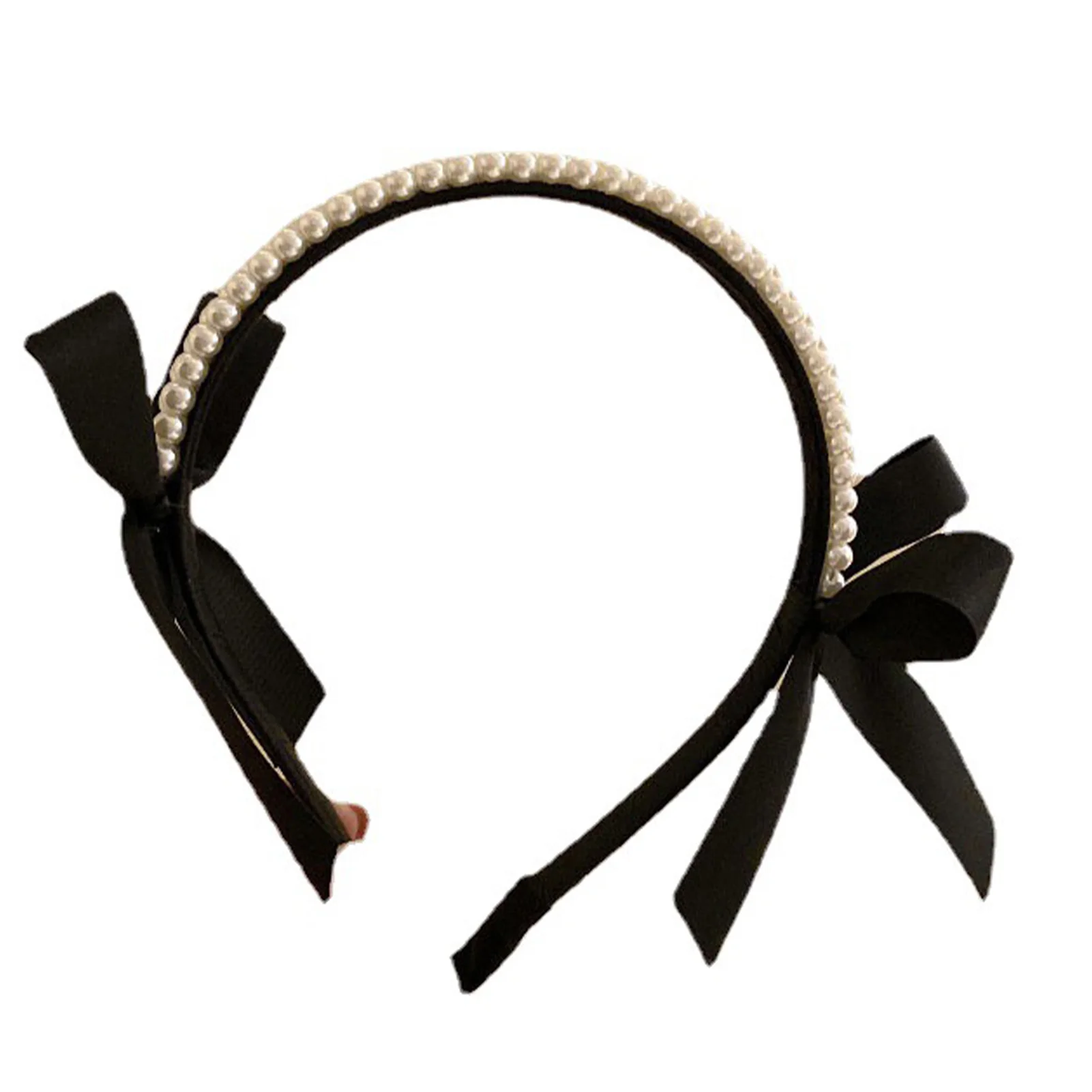 

Hairband Hair Styling Accessories Non-Slip Hair Hoop with Black Bowtie for Banquet Wedding Dresses Skirts