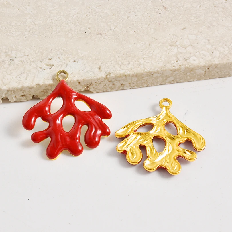 2 Stück rote Hummerkrabbe Koralle echt vergoldet Edelstahl Emaille Charm für Schmuckherstellung Zubehör DIY Strand Halskette Anhänger – Detail 6