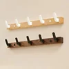 Perforated Light Luxury Black Nordic Creative Wooden Hook Wall Hanging Wall Black Walnut Decorative Row Hook 1