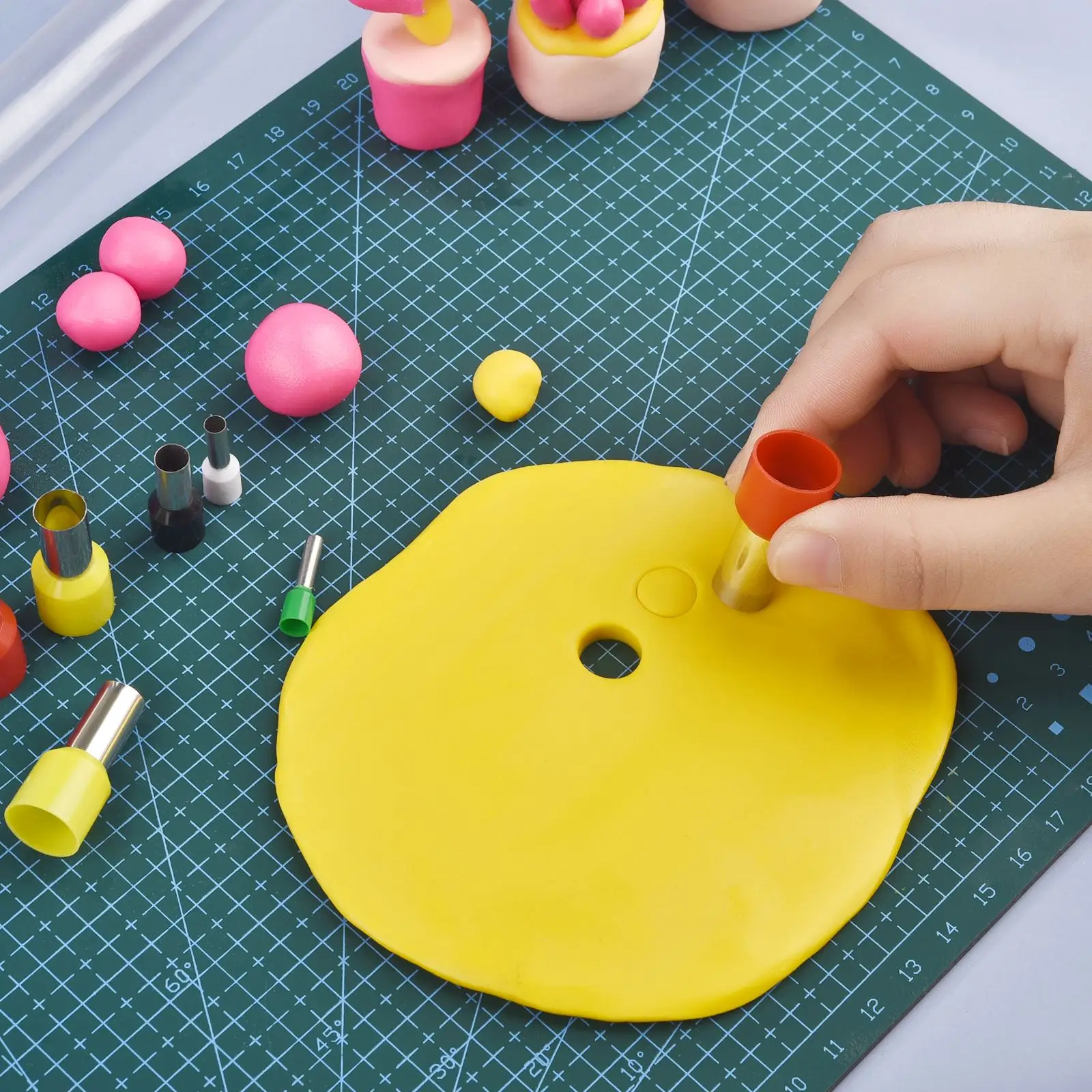 Clay Cutter Molds Pottery Circle Diy Steel Hole Hollow Round Indentation Polymer Clay Ceramics Tools Sculpt Extruder Box 8/40Pcs