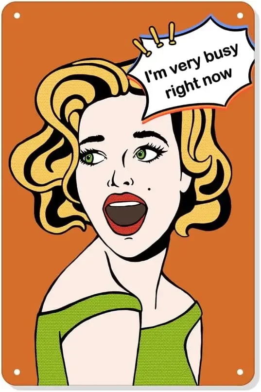 

Сейчас я очень занят, металлический декоративный знак из олова, Забавный занятый декор для стены или двери, 12x8 дюймов