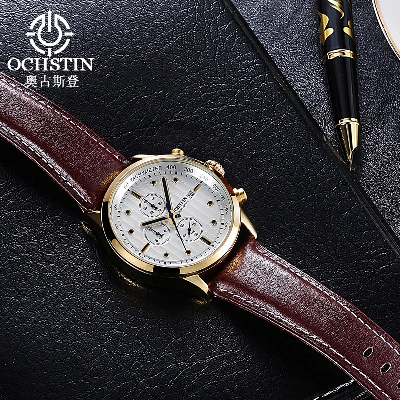 Special price authentic fashion men's watch waterproof calendar vintage quartz watch leather strap big dial to send friends gift
