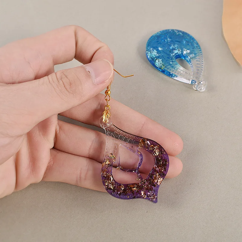 DGN 20 Stampi In Silicone Per Gioielli, 5 Stili In Resina Con Ciondolo A Forma Di Foro, Stampi Per Resina Epossidica Per Appendere Gioielli Portachiavi Ciondoli Fai Da Te - Foto 10