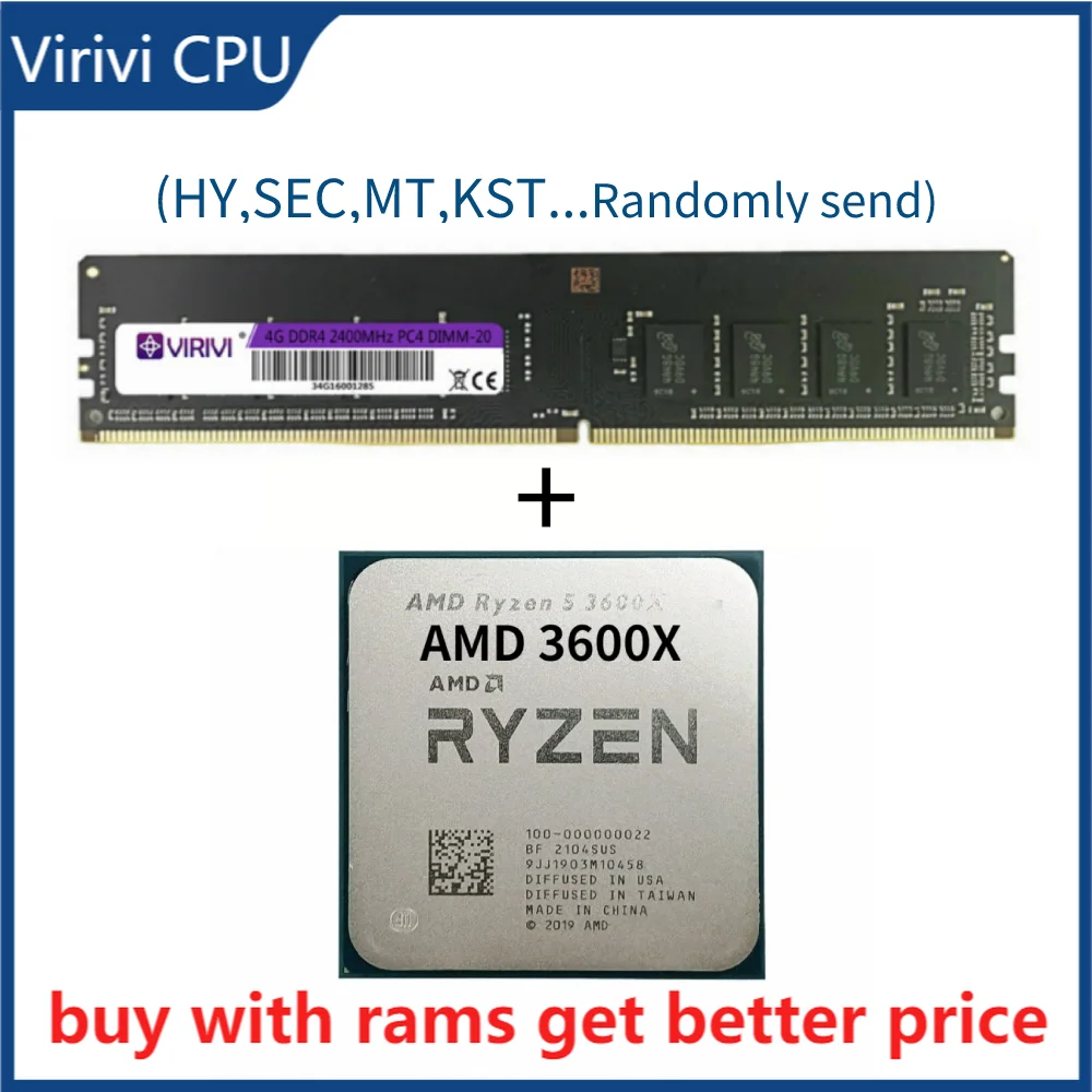 Процессор для ПК Ryzen 5 3600X R5 2400 ГГц центральный процессор 6 ядер 12 потоков 7 нм 95 Вт L3