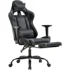 Gaming Chair Cheap Desk Chair Executive PU Leather Rolling Swivel Computer Chair With Lumbar Support Grey Office Furniture 1