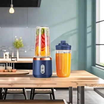 6 Blades Electric Juicer Cup 2 Cups For Travel Portable Juicer Mixer Usb Charge Fresh Fruit Juice Personal Blender Smoothie 1