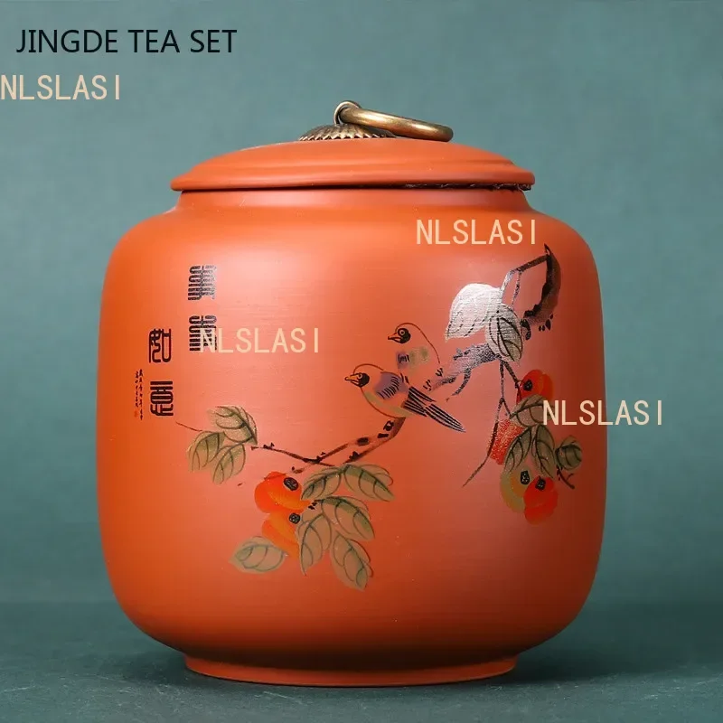 Tea Canister Antique Purple Clay Tea Caddy Nut Coffee Moisture-proof Jars Spice Airtight Container tea tin box,tea canister