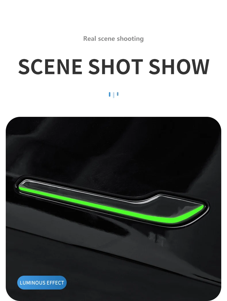 4pcs car door handle sticker For tesla model 3/model y 2021-2024 2025 Luminous d